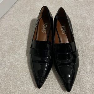 Franco Sarto Giovanni Black Patent Leather Heel Loafer